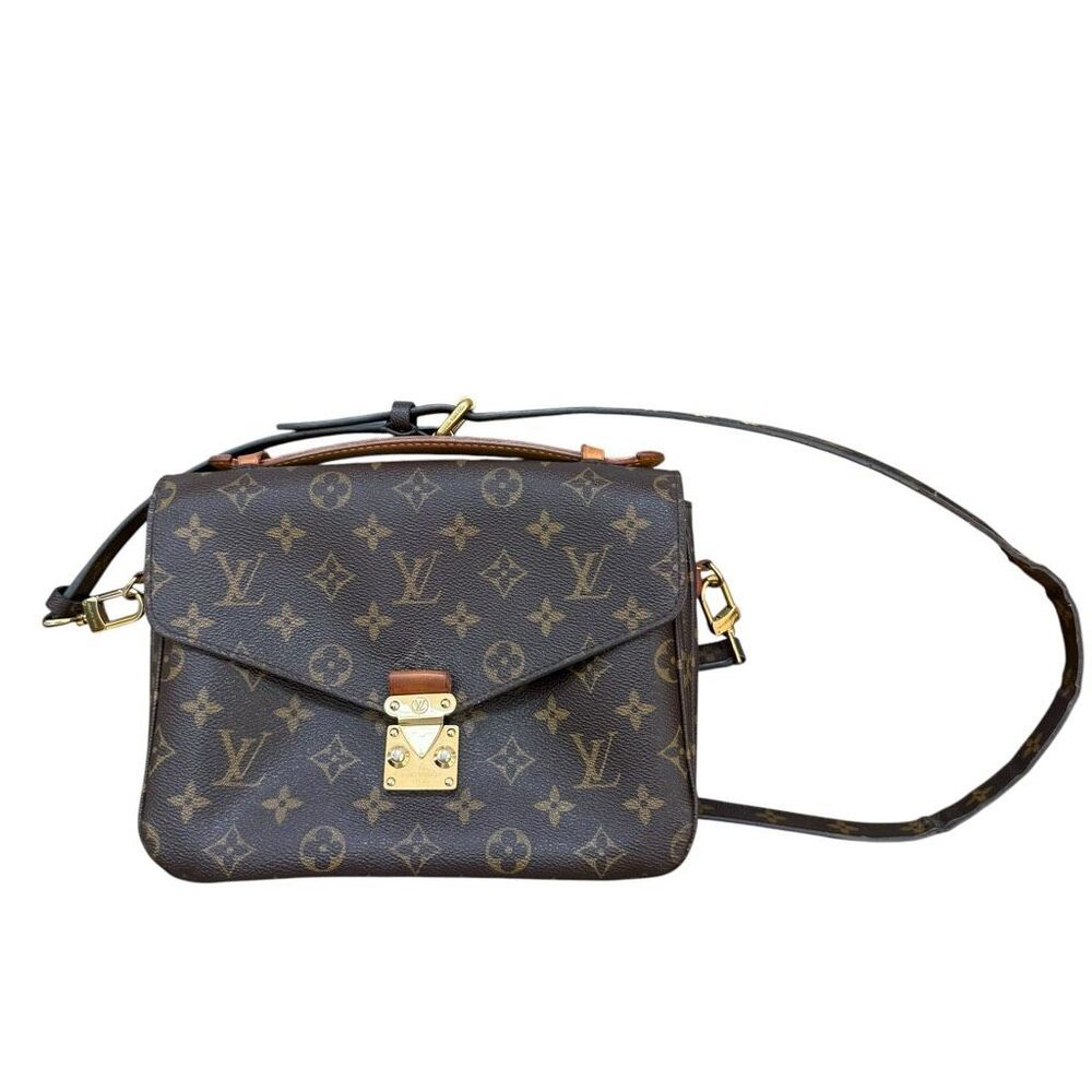 Authentic LOUIS VUITTON METIS Pochette Flap Monogram Leather Top Handle - Picture 3 of 16